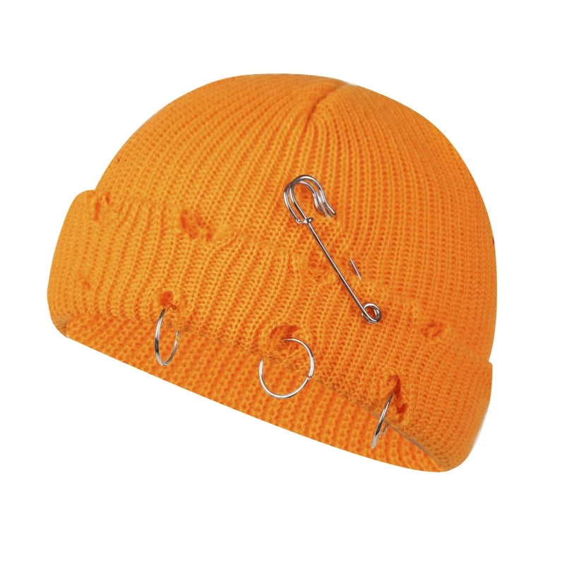 Autumn And Winter New Korean-style -style Basic Broken Pin Cold Cap Knitted Wool Curling Cap For Men And Women