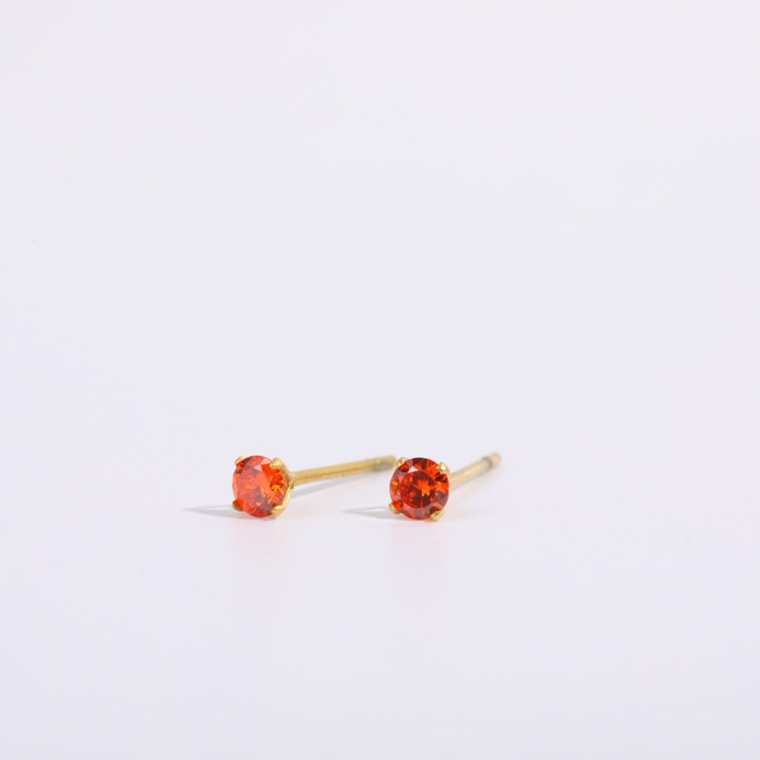 Round Geometric Titanium Steel Stud Earrings