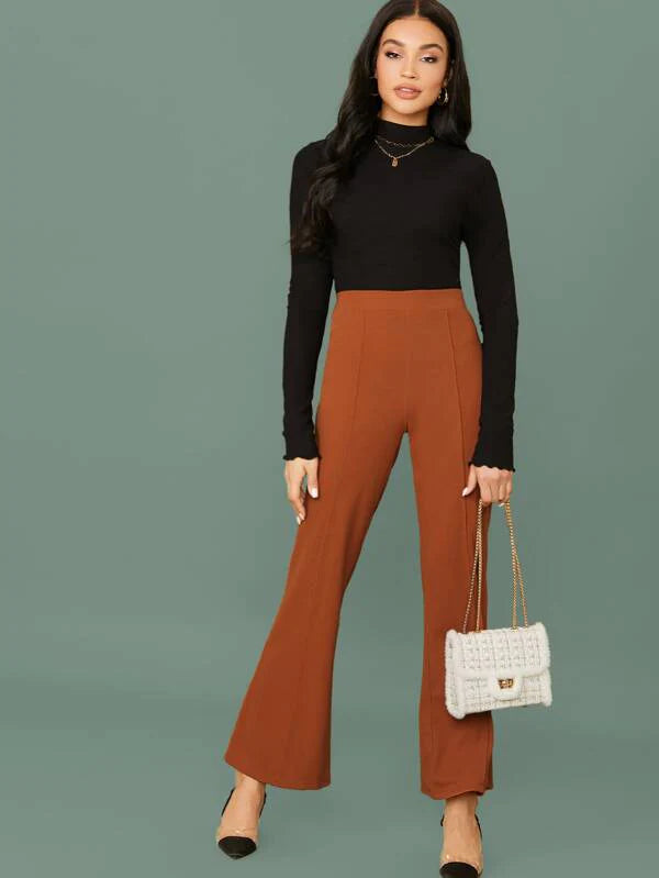 Wide Band Waist Zip Back Pants( Clearance sale