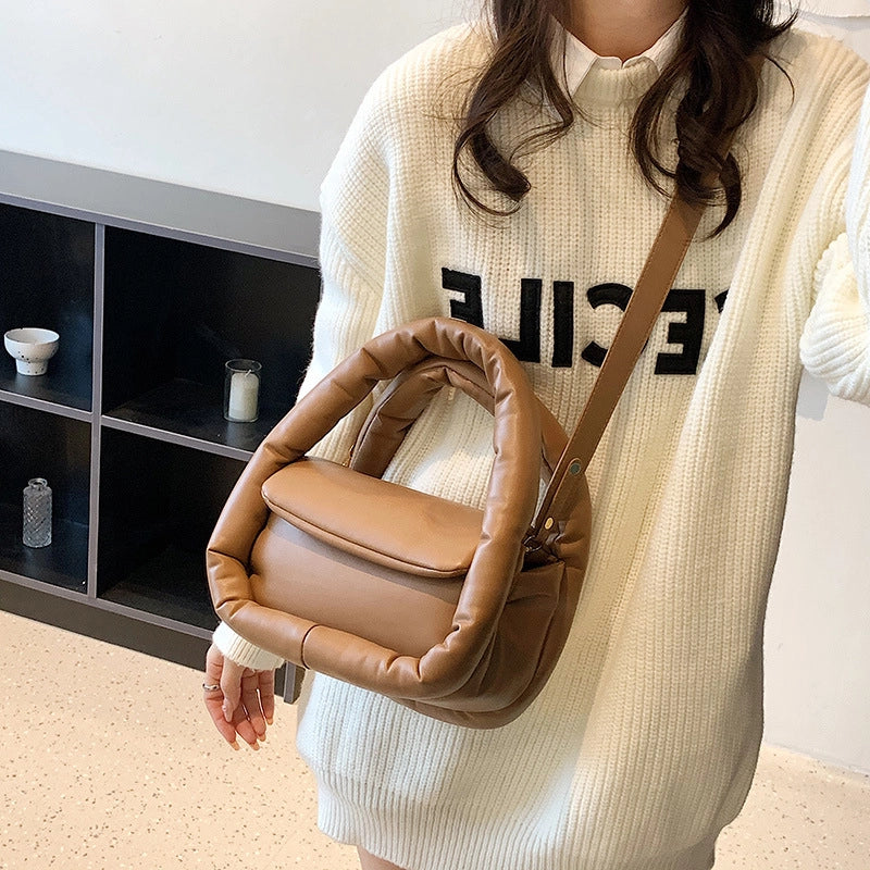 Women's Medium Nylon Solid Color Classic Style Streetwear Square Zipper Shoulder Bag Handbag Crossbody Bag