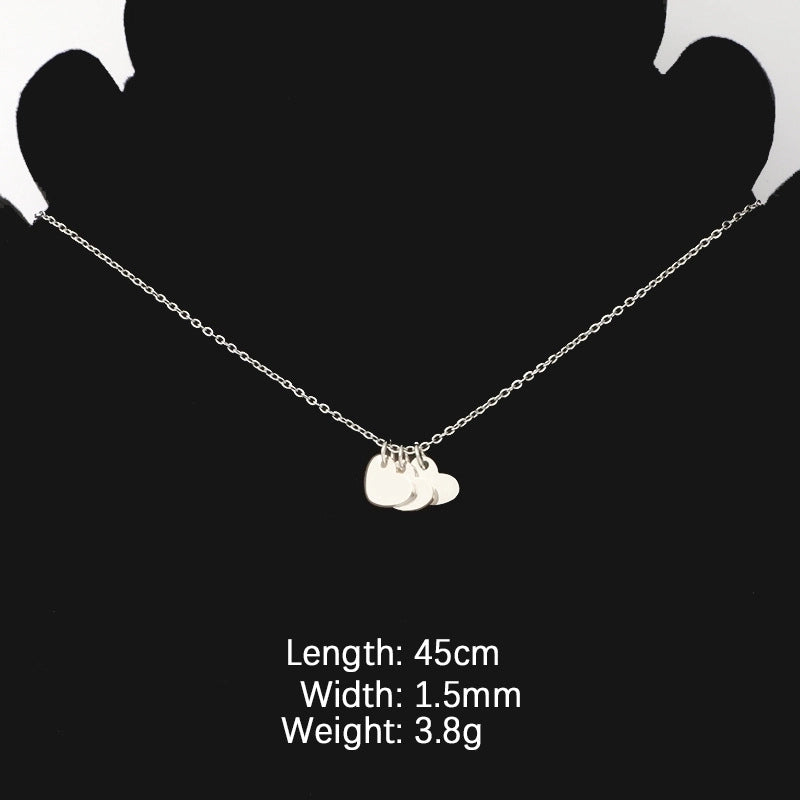 Stainless Steel 18K Gold Plated Minimalist Commute Heart Shape None Pendant Necklace