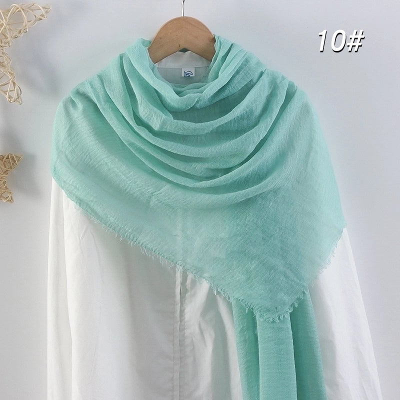 Women's Elegant Basic Solid Color Cotton And Linen Scarf