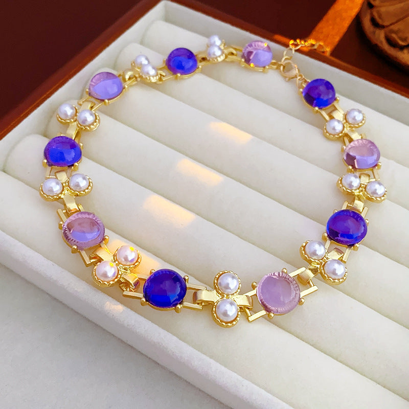 Medieval Round Hexagon Ellipse Triangle Geometric Alloy Electroplating Necklaces