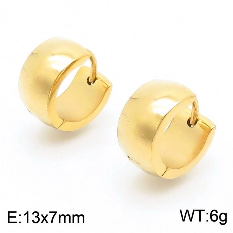 1 Pair Luxurious Solid Color Plating Inlay Stainless Steel Zircon 18K Gold Plated Earrings