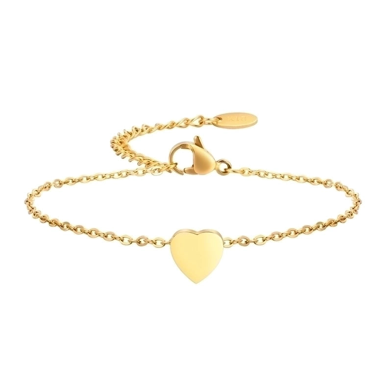 Minimalist Letter Heart Shape 304 Stainless Steel Bracelets In Bulk