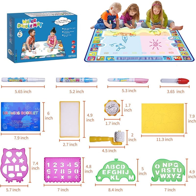 🎁Water Doodle Mat .Aqua Painting Drawing Mat Mess Free Learning Toy Mat