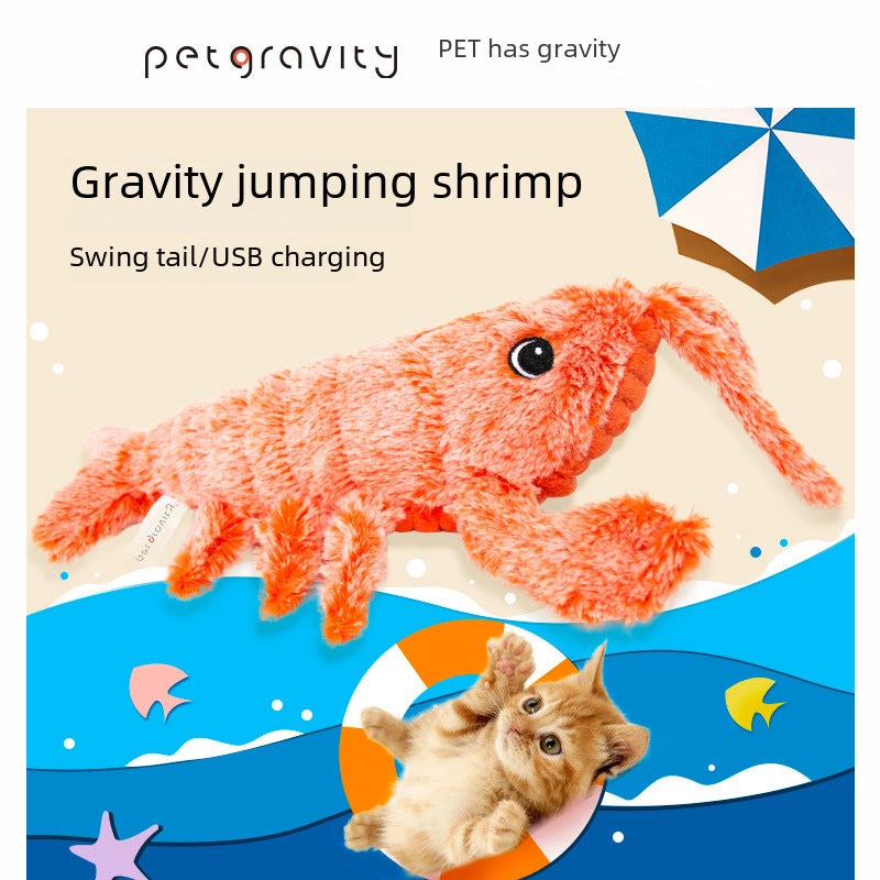 Pet Supplies Electric Jumping Shrimp Cat Toy Fish Self-Hei-Hei-Breathing Artifact Cat Teasing Stick Bite Resistant Mint Cat Supplies