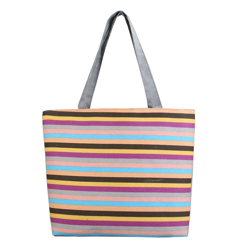 500 Pieces Women's Medium Canvas Rainbow Basic Classic Style Zipper Canvas Bag