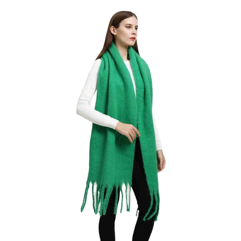 Women's Minimalist Solid Color Imitation Cashmere Tassel Scarf