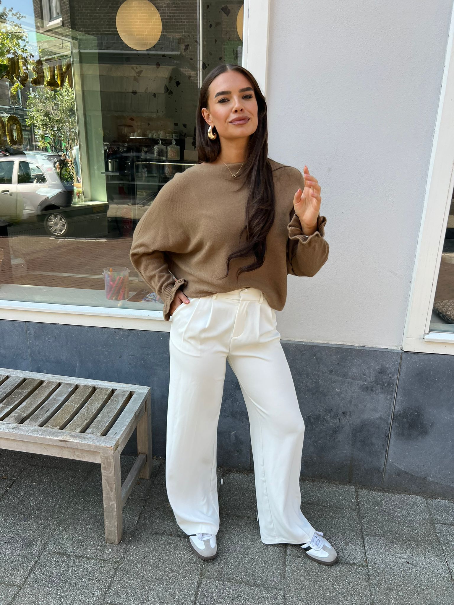 Vlinder Ruffle Sleeve Choco