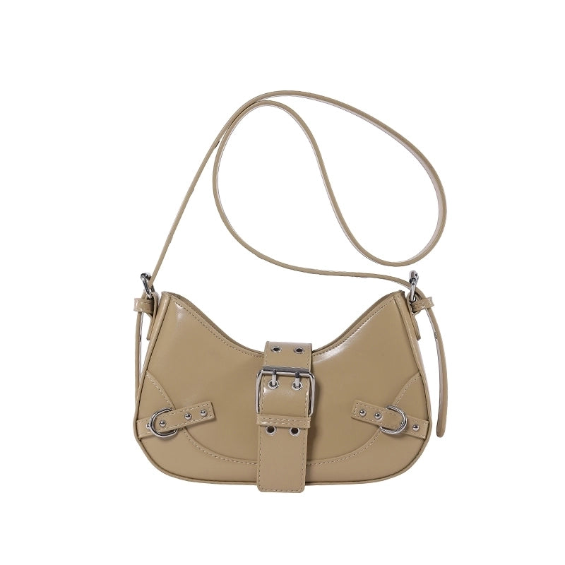 Women's Medium Pu Leather Solid Color Streetwear Pillow Shape Zipper Crossbody Bag