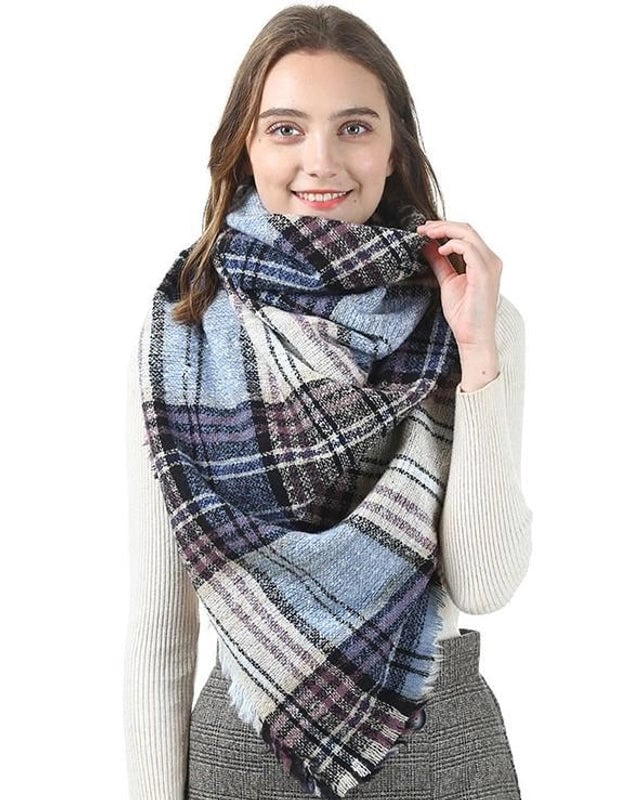 Autumn And Winter Plaid Square Extensive Warm Cashmere Scarf Women's Scarf