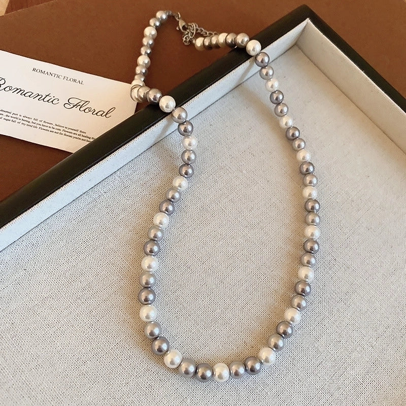 Round Pearl Plating Women's Necklace