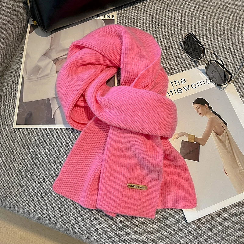 Unisex Elegant Business Basic Solid Color Fleece Scarf