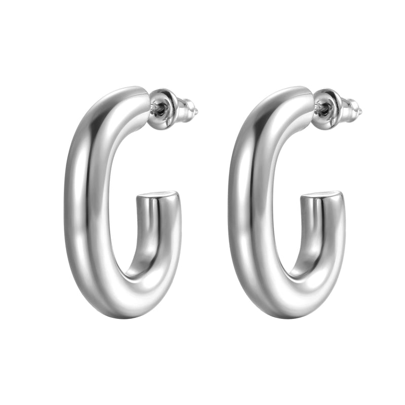 1 Pair Fashion Solid Color Plating 201 Stainless Steel 18K Gold Plated Earrings