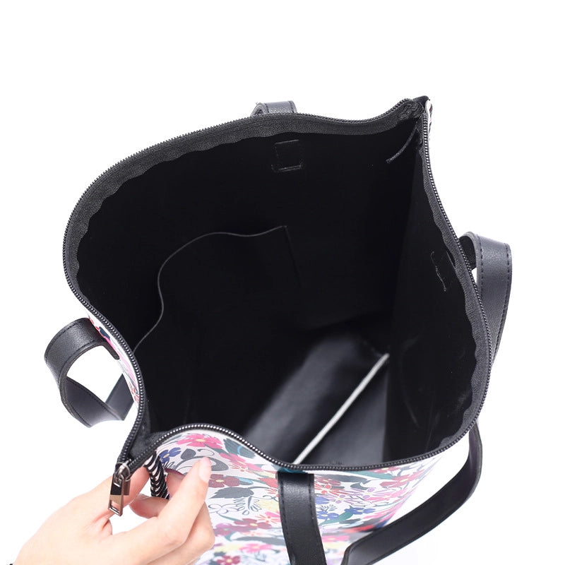 Women's Large Pu Leather Geometric Basic Vacation Bucket Zipper Shoulder Bag