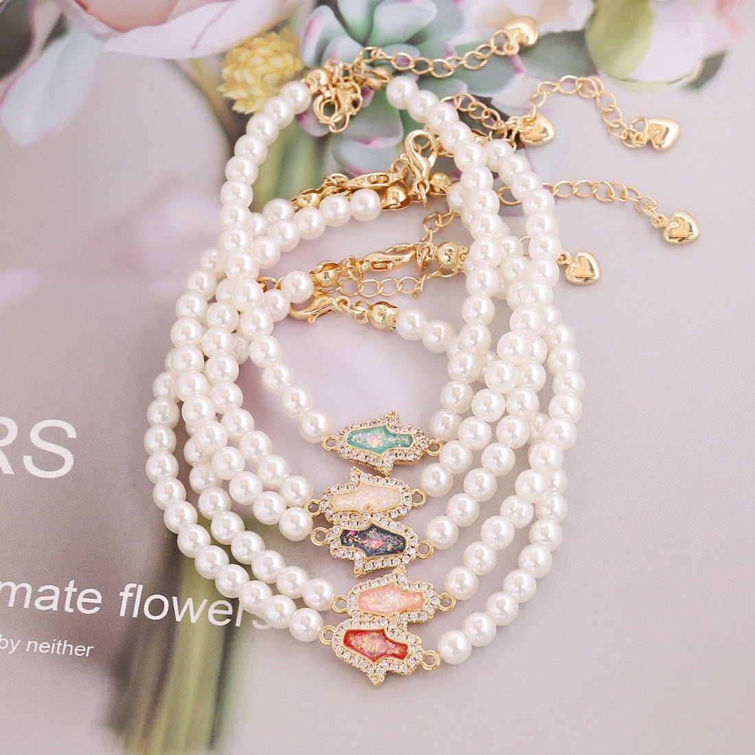 Women IG Style Palm Alloy Electroplating Bracelets