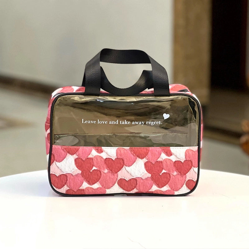 Translucent Portable Waterproof Cosmetic Bag Toiletry Bag Portable Cosmetic Bag Hand Bag For Women