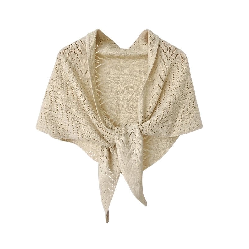 Women's Sweet Solid Color Knit Hollow Out Shawls