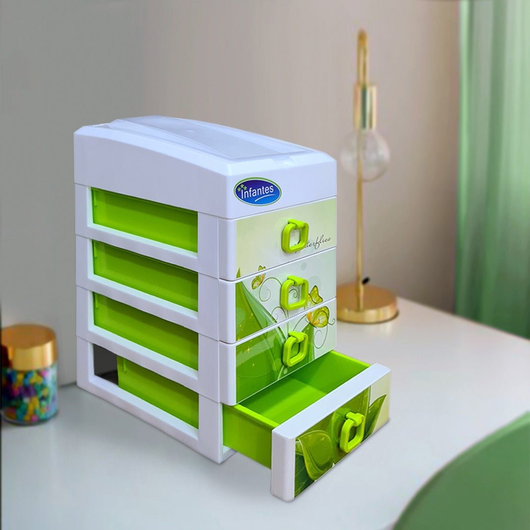 Green Plastic Drawers Box