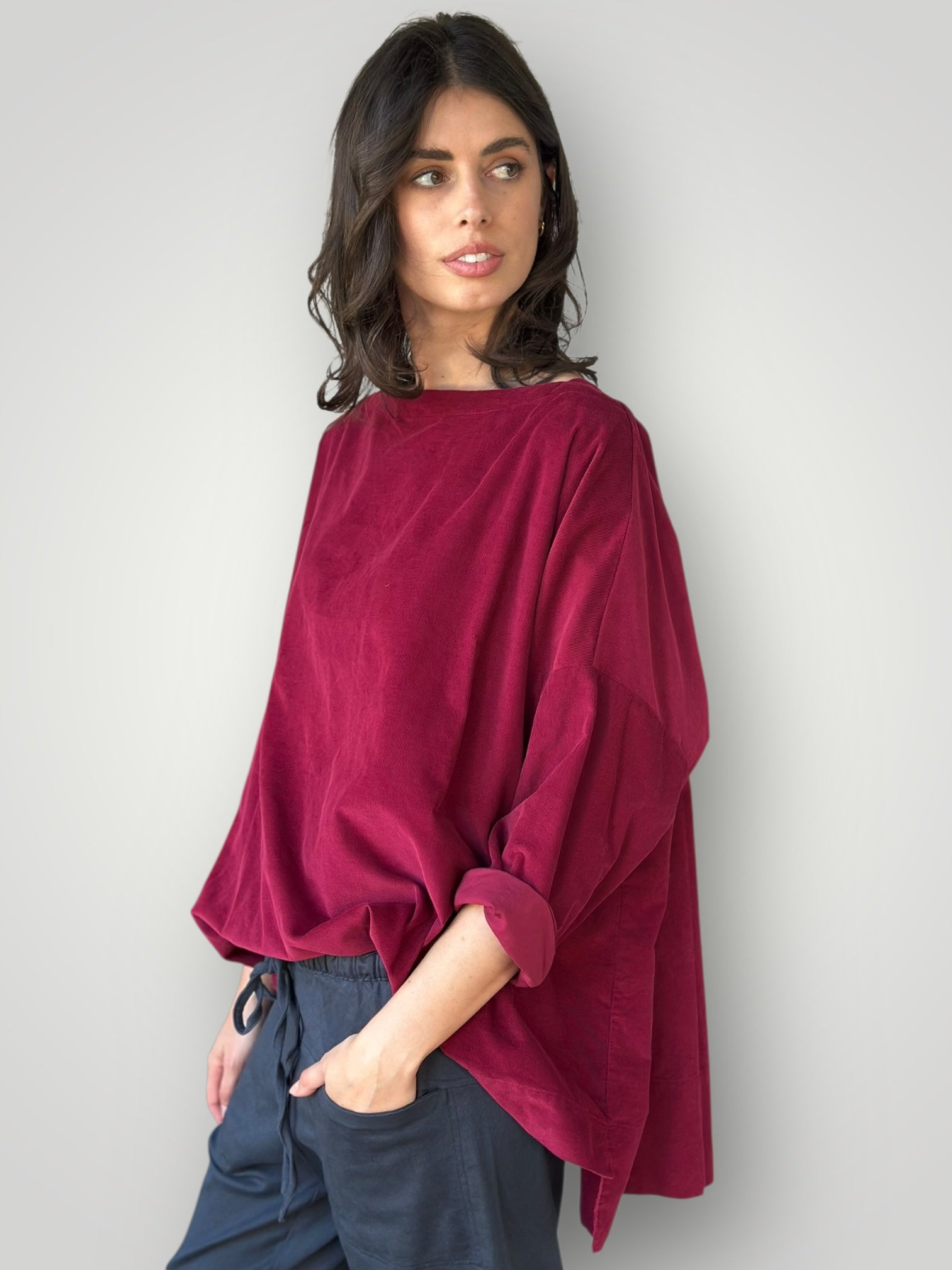 avril top - merlot cord