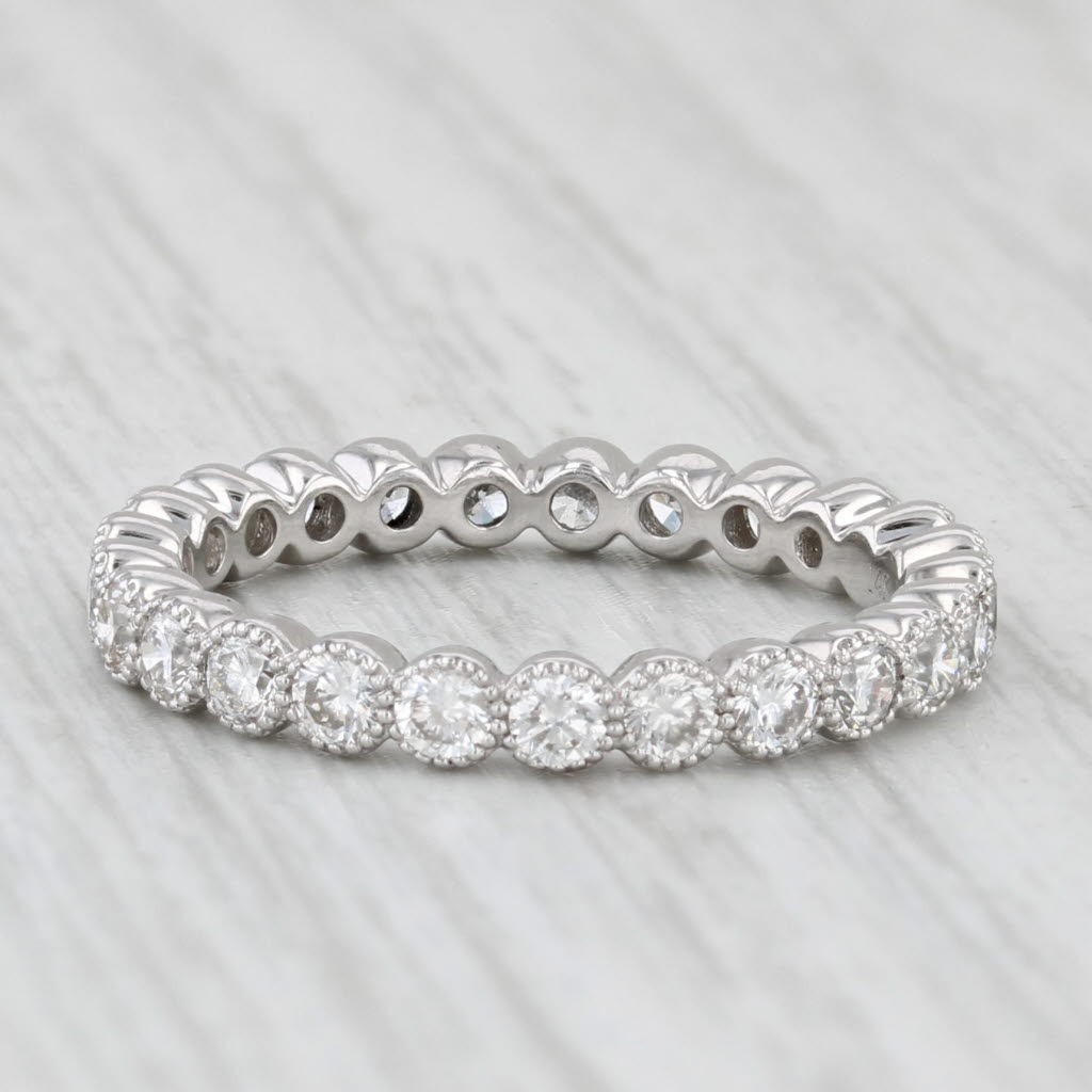 0.75ctw Diamond Eternity Band 14k White Gold Wedding Ring Size 5.5 Stackable
