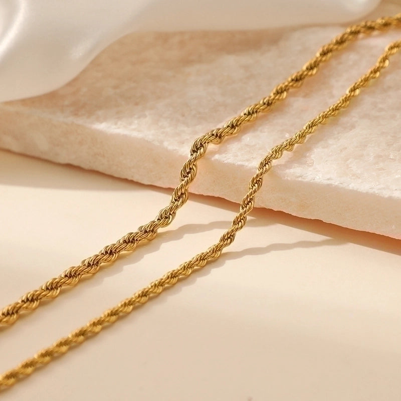 Fashion Twist 304 Stainless Steel Plating Stainless Steel Necklaces
