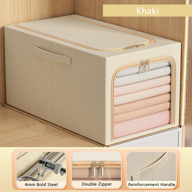 (🔥Semi-Annual Sale - 30% OFF) 2023 Upgraded Waterproof Cotton Linen Steel Frame Storage Box