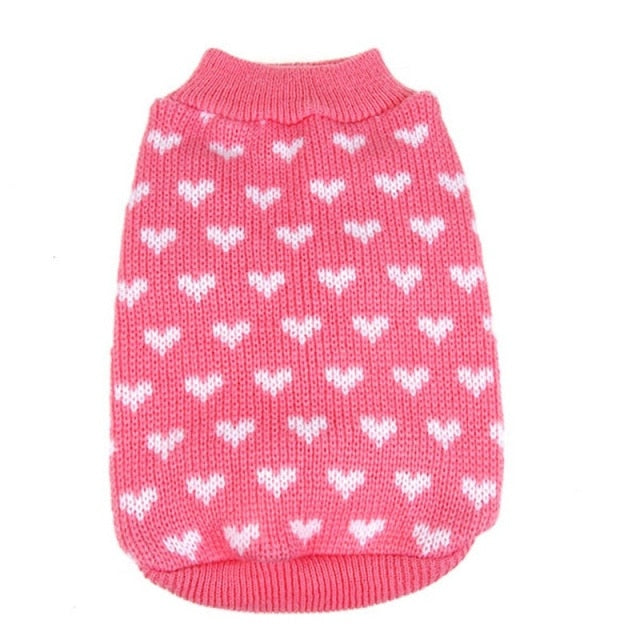 Heart Printed Dog Cat Sweater