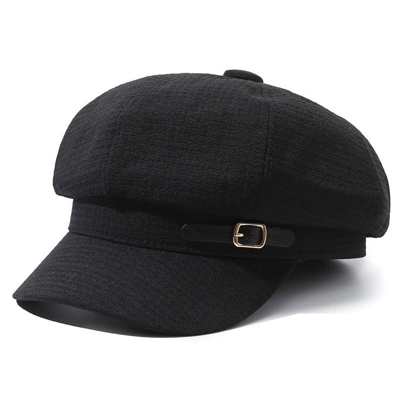 Peaked Beret Female Autumn And Winter New British Retro Octagonal Hat Net Red Face Small Painter Hat