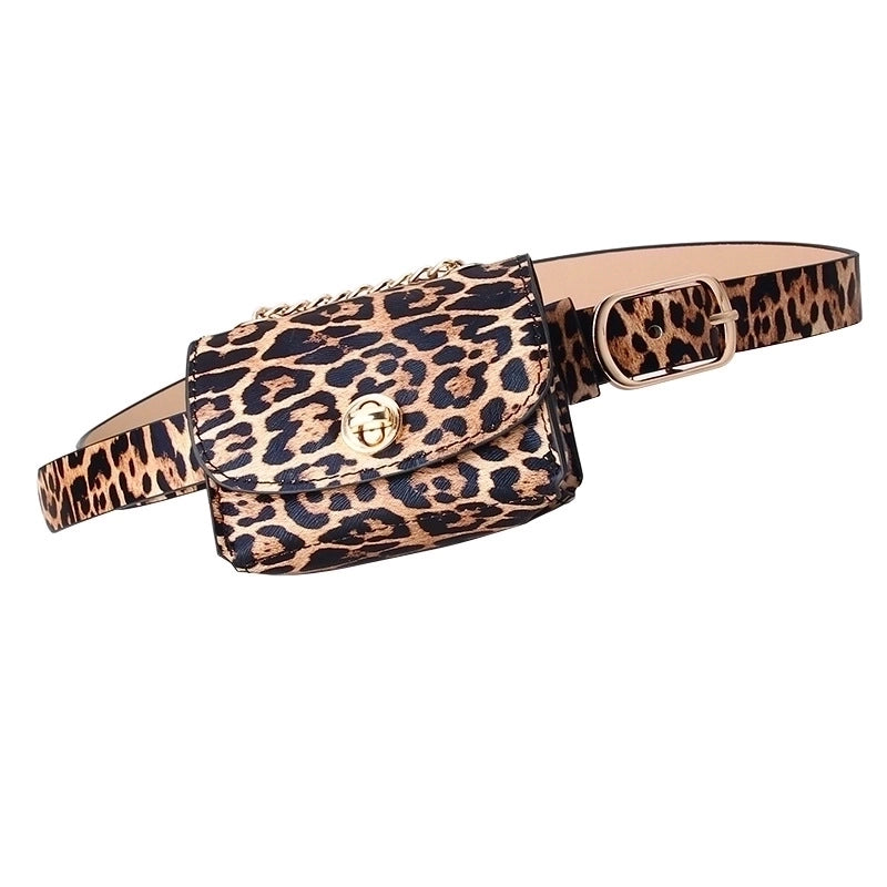 Fashion Leopard Belt Bag Mini Chain Bag All-match Clothing Belt