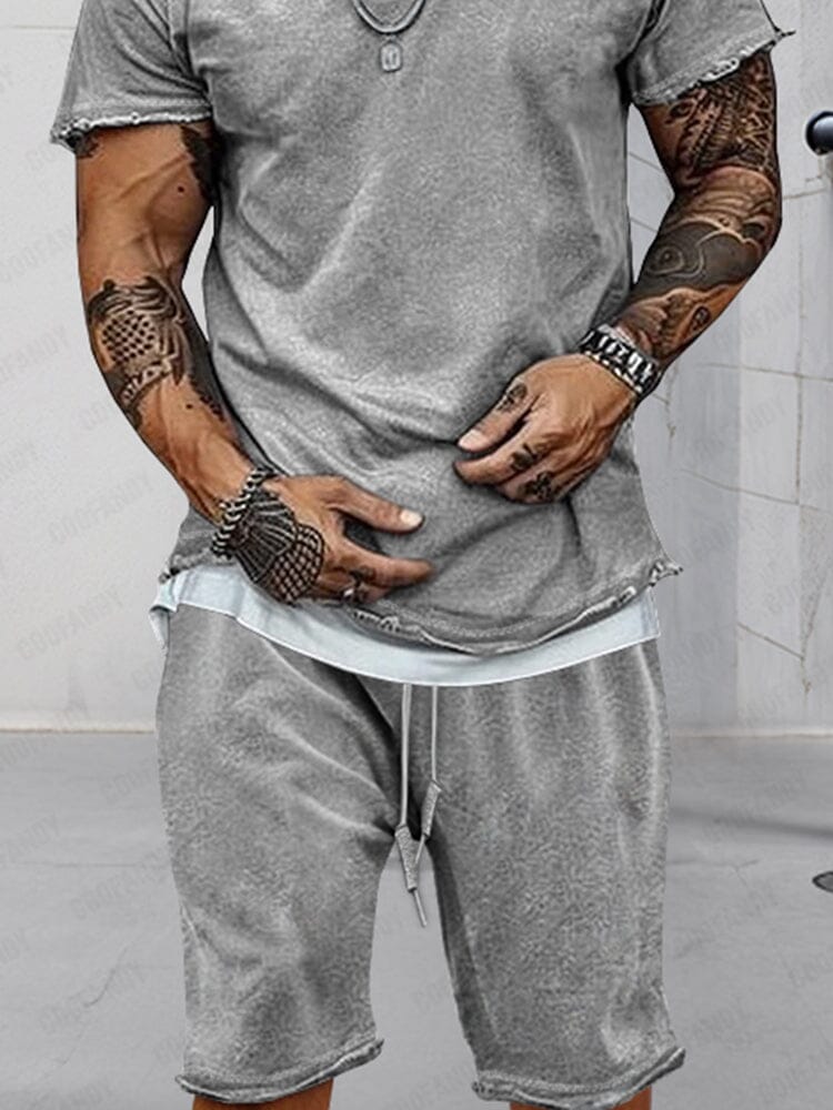 Athleisure 100% Cotton Hoodie Shorts Set