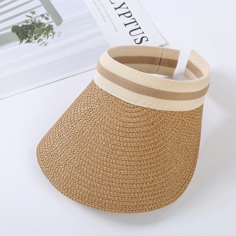 Women's Lady Minimalist Solid Color Big Eaves Straw Hat