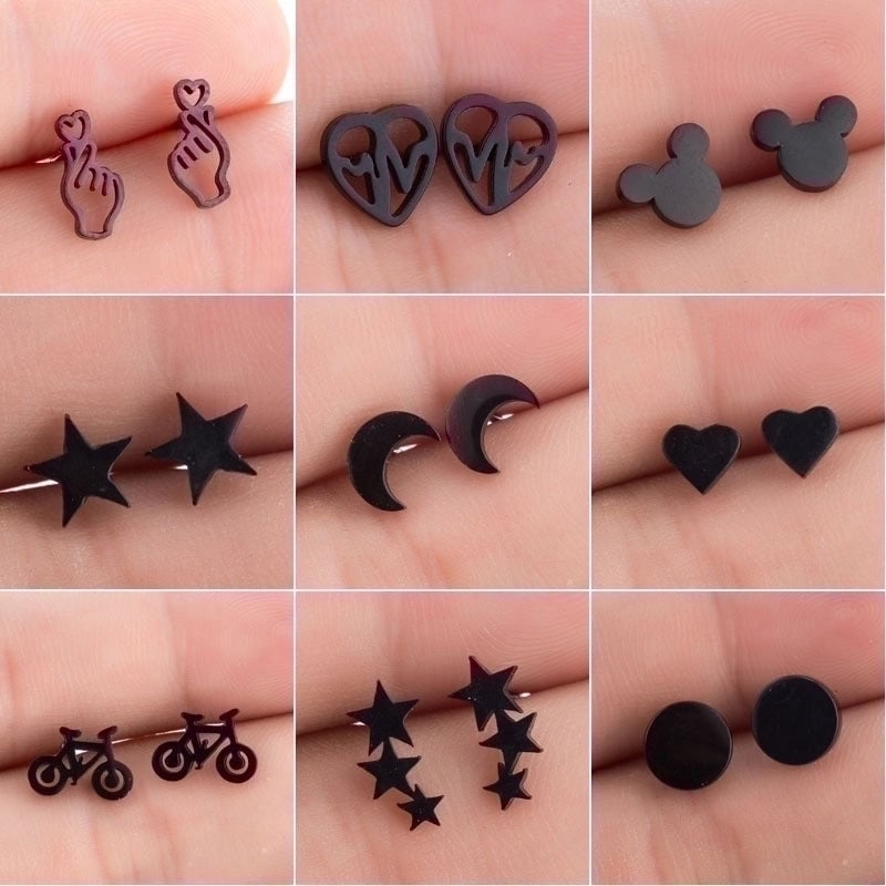 Minimalist  Geometric 304 Stainless Steel No Inlaid 18K Gold Plated Ear Studs