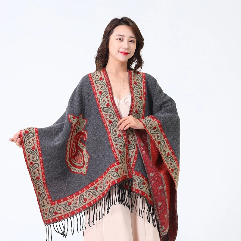 Women's Streetwear Cashew Nuts Imitation Cashmere Gradient Color Scarf