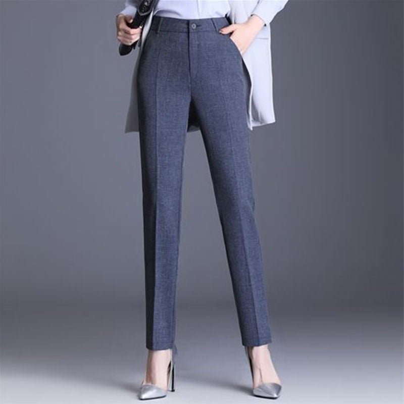 Casual Straight Fit High Waist Female Pants