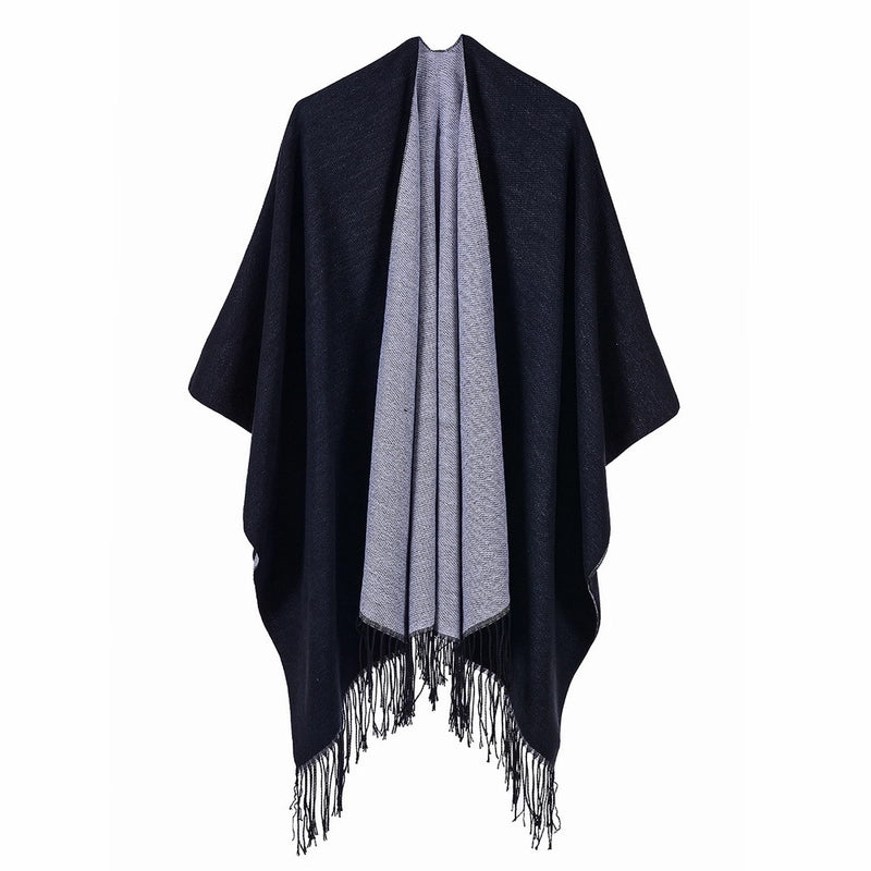 Women's Streetwear Solid Color Imitation Cashmere Tassel Shawl