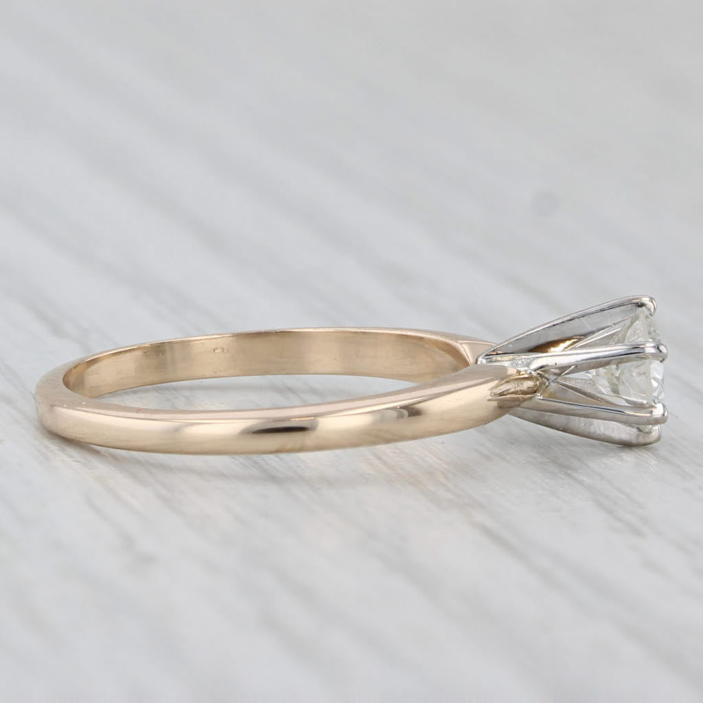0.44ct Star of Love Diamond Solitaire Engagement Ring 14k Gold Size 6.25 Carlyle
