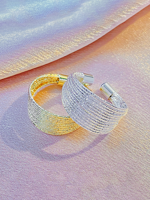 Adjustable Hollow Sequined Solid Color Rings Accessories