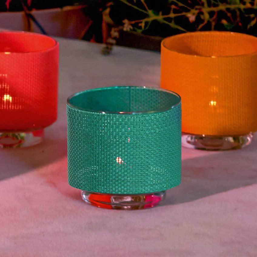 Colorata Tealight Holder with Cover - Teal