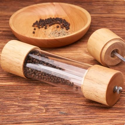 Pepper Grinder Wooden Acrylic Manual Pepper Mills Shakers