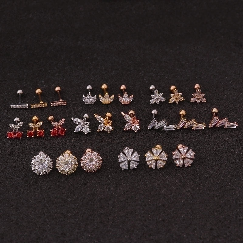 Ear Cartilage Rings & Studs Ethnic Style Geometric 316L Stainless Steel  Copper