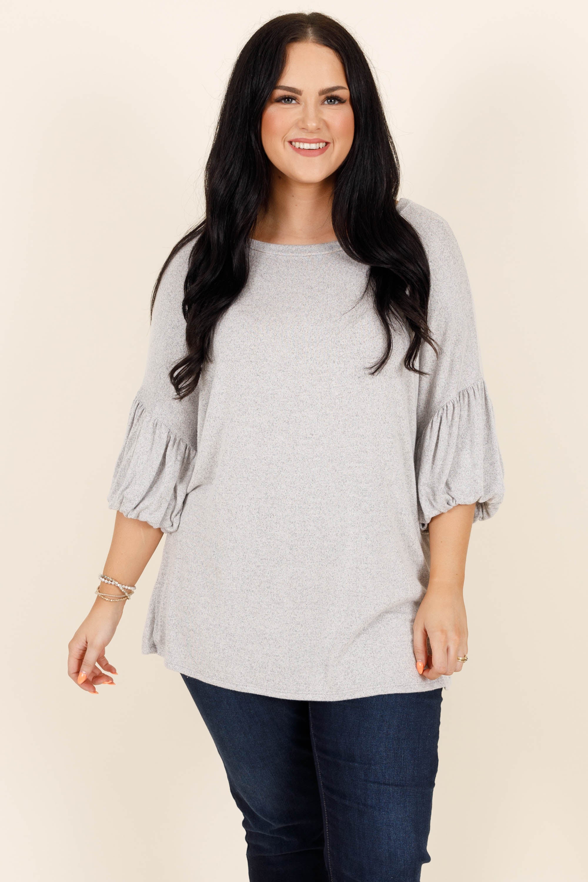 Simplicity And Grace Top. Gray