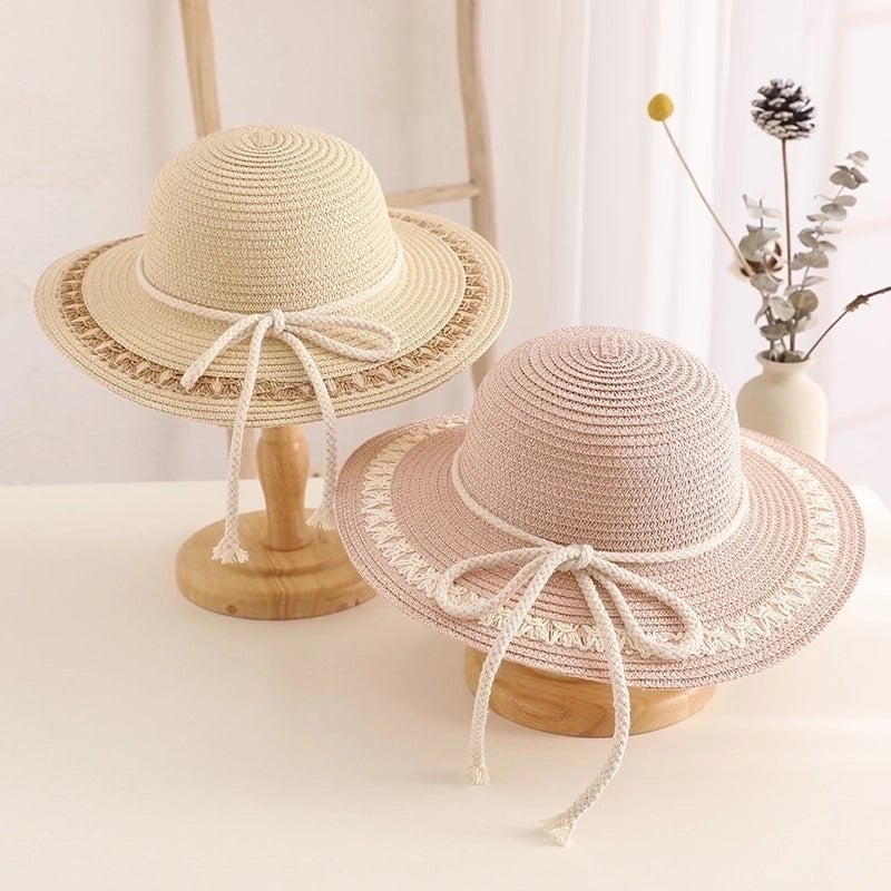 Women's Minimalist Bow Knot Flat Eaves Straw Hat