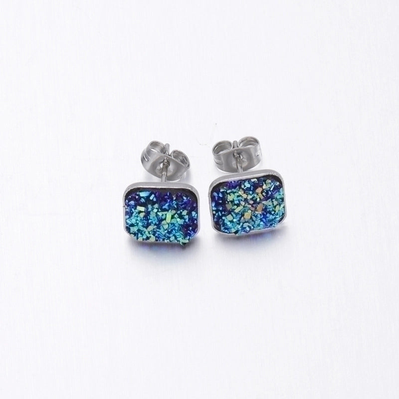 5 Pieces Elegant Minimalist Geometric Plating Inlay Stainless Steel Resin None Ear Studs