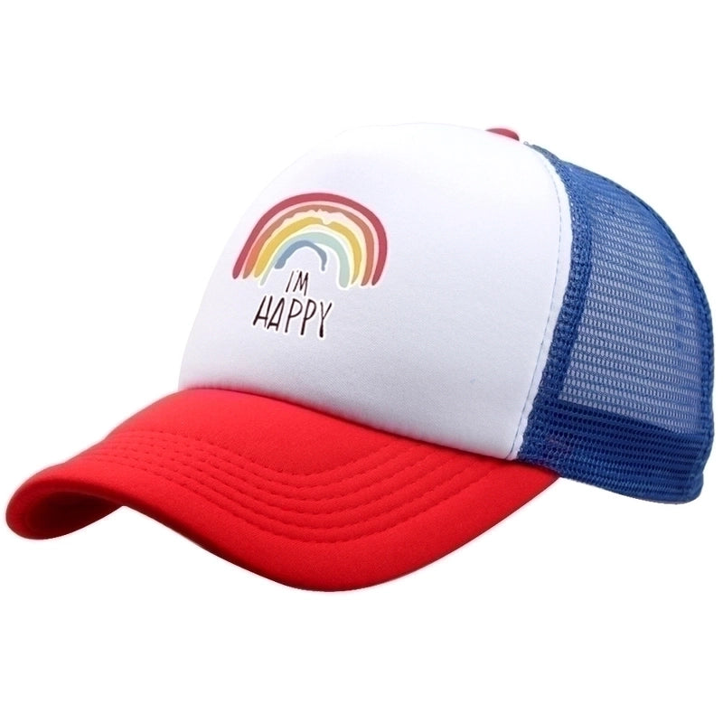 Unisex Minimalist Letter Rainbow Curved Eaves Baseball Cap