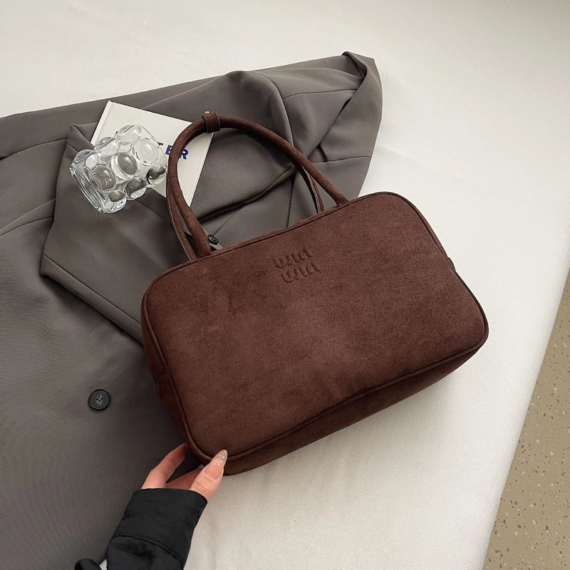 Women's Pu Leather Solid Color Basic Square Zipper Shoulder Bag Handbag Crossbody Bag