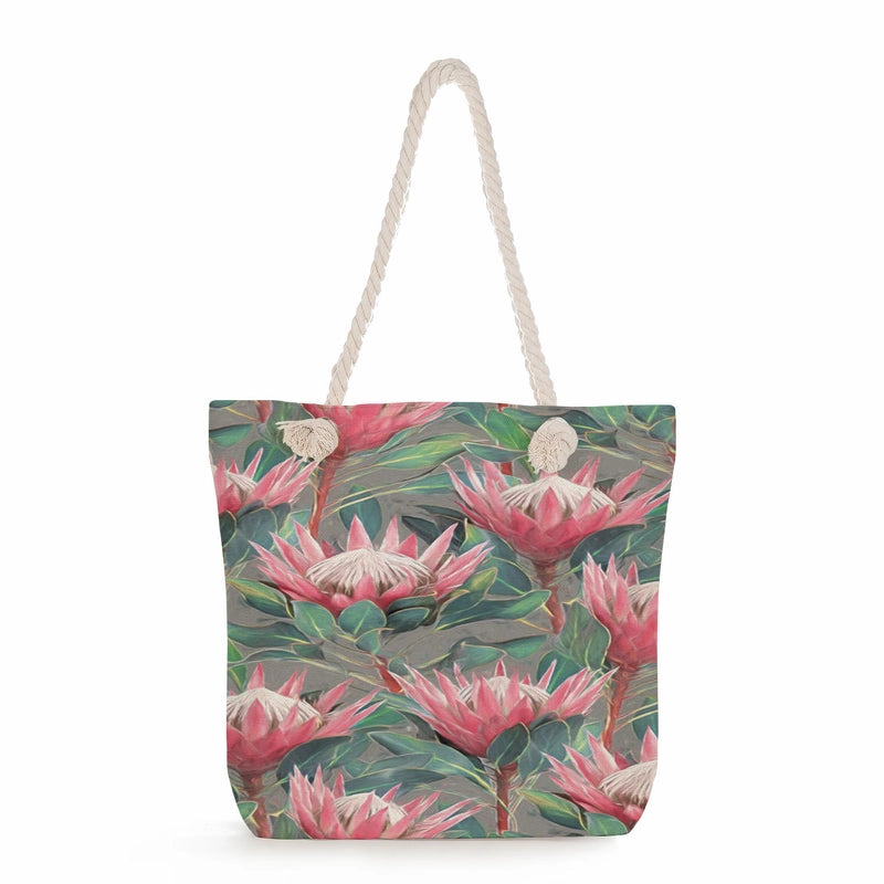 Women's Medium Linen Flower Vintage Style Classic Style Square Zipper Shoulder Bag