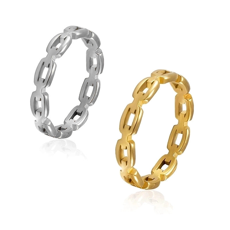 Minimalist Geometric Titanium Steel Rings