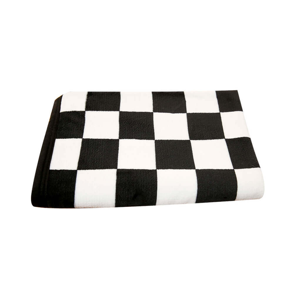 Trendy Wave Checkerboard Flannel Soft Dog Sleeping Blanket